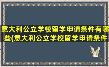 意大利公立学校留学申请条件有哪些(意大利公立学校留学申请条件及流程)