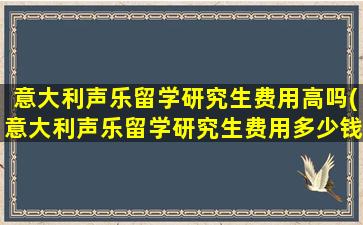 意大利声乐留学研究生费用高吗(意大利声乐留学研究生费用多少钱)