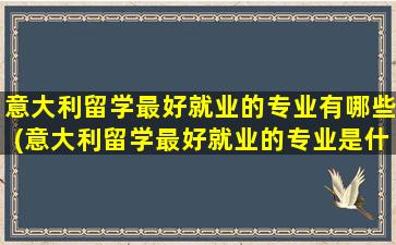 意大利留学最好就业的专业有哪些(意大利留学最好就业的专业是什么)