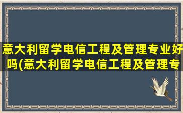 意大利留学电信工程及管理专业好吗(意大利留学电信工程及管理专业硕士)