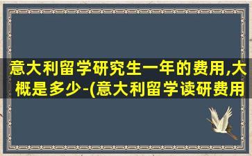 意大利留学研究生一年的费用,大概是多少-(意大利留学读研费用)