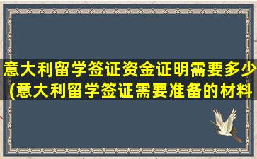 意大利留学签证资金证明需要多少(意大利留学签证需要准备的材料)