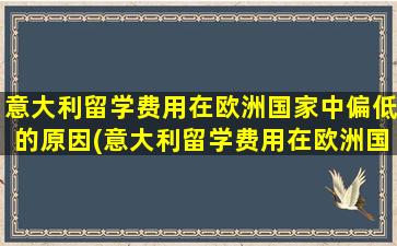 意大利留学费用在欧洲国家中偏低的原因(意大利留学费用在欧洲国家中偏低怎么办)