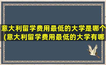 意大利留学费用最低的大学是哪个(意大利留学费用最低的大学有哪些)