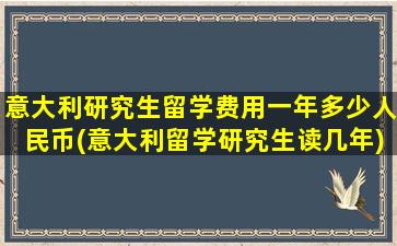 意大利研究生留学费用一年多少人民币(意大利留学研究生读几年)