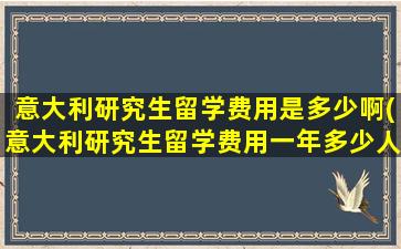 意大利研究生留学费用是多少啊(意大利研究生留学费用一年多少人民币)