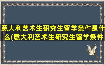 意大利艺术生研究生留学条件是什么(意大利艺术生研究生留学条件)