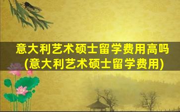 意大利艺术硕士留学费用高吗(意大利艺术硕士留学费用)