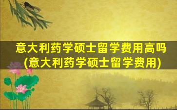 意大利药学硕士留学费用高吗(意大利药学硕士留学费用)