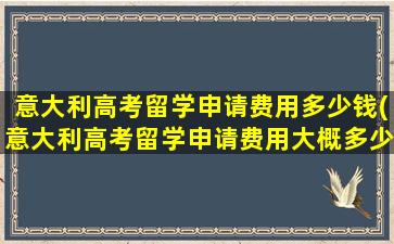 意大利高考留学申请费用多少钱(意大利高考留学申请费用大概多少)