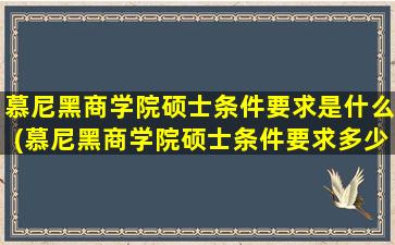 慕尼黑商学院硕士条件要求是什么(慕尼黑商学院硕士条件要求多少分)