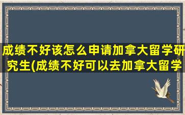 成绩不好该怎么申请加拿大留学研究生(成绩不好可以去加拿大留学吗)