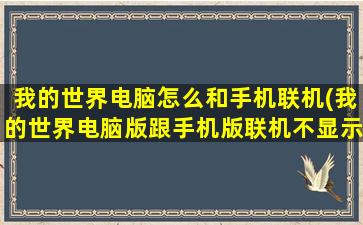 我的世界电脑怎么和手机联机(我的世界电脑版跟手机版联机不显示)