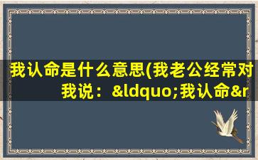 我认命是什么意思(我老公经常对我说：“我认命”是什么意思)