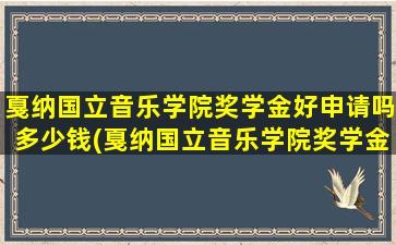 戛纳国立音乐学院奖学金好申请吗多少钱(戛纳国立音乐学院奖学金好申请吗现在)