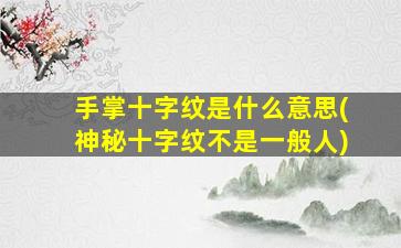 手掌十字纹是什么意思(神秘十字纹不是一般人)