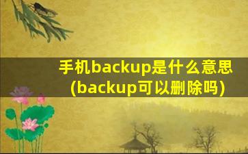 手机backup是什么意思(backup可以删除吗)