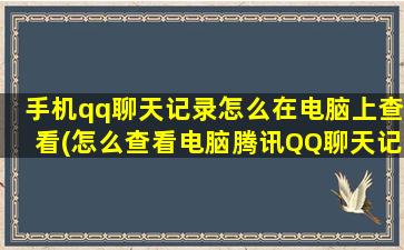 手机qq聊天记录怎么在电脑上查看(怎么查看电脑腾讯QQ聊天记录)