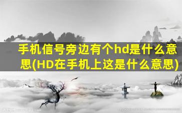 手机信号旁边有个hd是什么意思(HD在手机上这是什么意思)