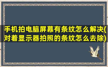 手机拍电脑屏幕有条纹怎么解决(对着显示器拍照的条纹怎么去除)