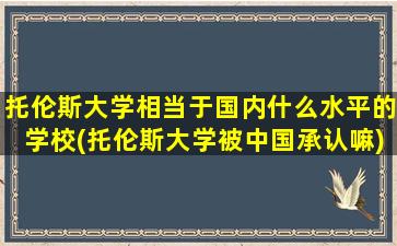 托伦斯大学相当于国内什么水平的学校(托伦斯大学被中国承认嘛)