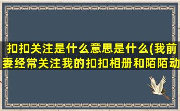 扣扣关注是什么意思是什么(我前妻经常关注我的扣扣相册和陌陌动态什么的，他心里是否还对我有感情)