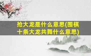 抢大龙是什么意思(围棋十条大龙共舞什么意思)