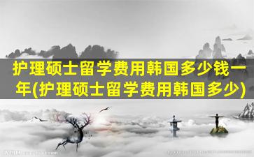 护理硕士留学费用韩国多少钱一年(护理硕士留学费用韩国多少)