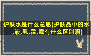 护肤水是什么意思(护肤品中的水,液,乳,霜,露有什么区别啊)