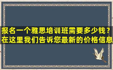 报名一个雅思培训班需要多少钱？在这里我们告诉您最新的价格信息！