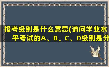 报考级别是什么意思(请问学业水平考试的A、B、C、D级别是分别考到多少分)