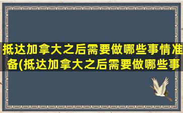 抵达加拿大之后需要做哪些事情准备(抵达加拿大之后需要做哪些事情和准备)