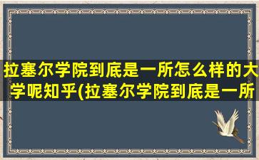 拉塞尔学院到底是一所怎么样的大学呢知乎(拉塞尔学院到底是一所怎么样的大学呢英文)