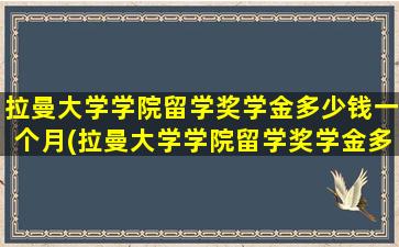 拉曼大学学院留学奖学金多少钱一个月(拉曼大学学院留学奖学金多少钱啊)