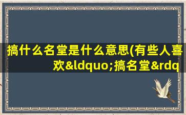 搞什么名堂是什么意思(有些人喜欢“搞名堂”，“名堂”是什么，什么叫“搞名)