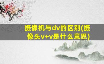 摄像机与dv的区别(摄像头v+v是什么意思)