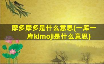 摩多摩多是什么意思(一库一库kimoji是什么意思)