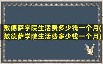 敖德萨学院生活费多少钱一个月(敖德萨学院生活费多少钱一个月)