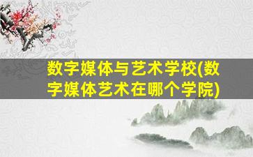 数字媒体与艺术学校(数字媒体艺术在哪个学院)