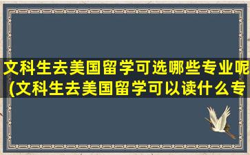 文科生去美国留学可选哪些专业呢(文科生去美国留学可以读什么专业)