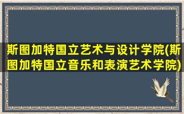 斯图加特国立艺术与设计学院(斯图加特国立音乐和表演艺术学院)