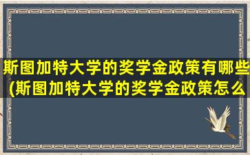 斯图加特大学的奖学金政策有哪些(斯图加特大学的奖学金政策怎么样)