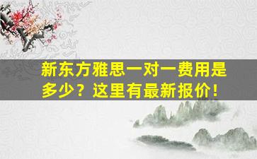 新东方雅思一对一费用是多少？这里有最新报价！