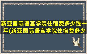 新亚国际语言学院住宿费多少钱一年(新亚国际语言学院住宿费多少钱一晚)