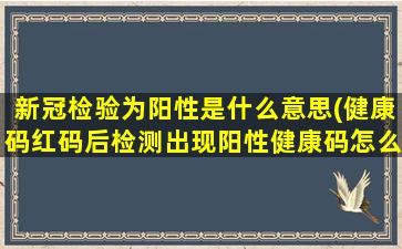 新冠检验为阳性是什么意思(健康码红码后检测出现阳性健康码怎么显示)