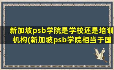 新加坡psb学院是学校还是培训机构(新加坡psb学院相当于国内几本)