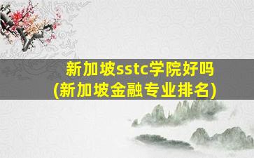 新加坡sstc学院好吗(新加坡金融专业排名)