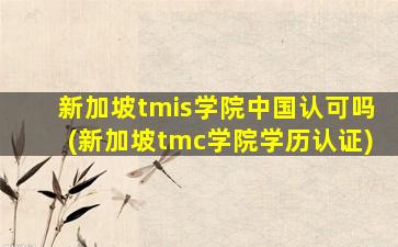 新加坡tmis学院中国认可吗(新加坡tmc学院学历认证)