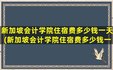 新加坡会计学院住宿费多少钱一天(新加坡会计学院住宿费多少钱一个月)