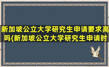 新加坡公立大学研究生申请要求高吗(新加坡公立大学研究生申请时间)